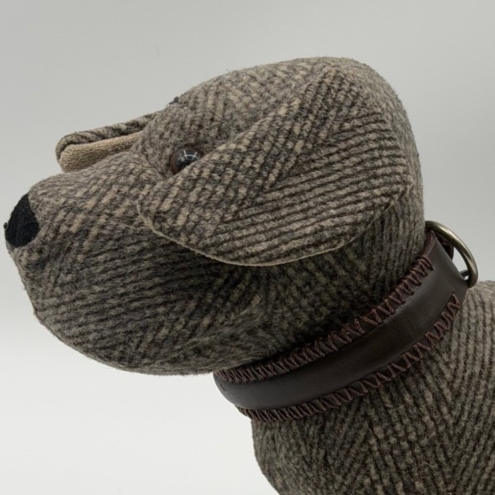 Myra Bag Dark Brown Leather Whipstitch Dog Collar Western Rustic Padded X-Large